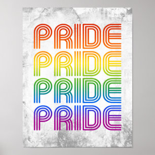 Poster Fierté Arc-en-ciel Rétro