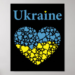 Poster Fierté de l'Ukraine Drapeau du cœur ukrainien Gloi