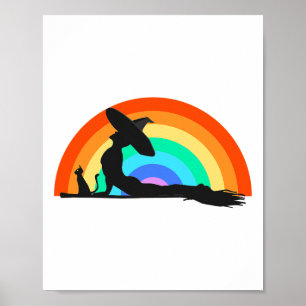Poster Fierté de yoga LGBT Sorcière Hippie Arc-en-ciel Ha