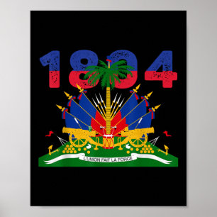 Poster Fierté du drapeau haïtien 1804 Fête de l'Indépenda