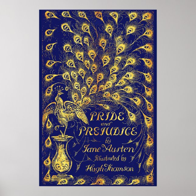 Poster Fierté et préjugé Bleu Peacock Livre couverture (Devant)