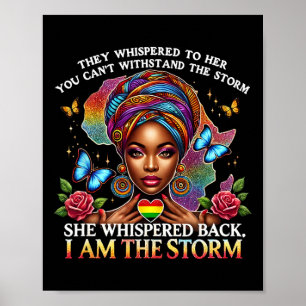 Poster Fierté Femme Noire Rétro Je Suis La Tempête Inspir