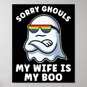 Poster Fierté lesbienne Halloween Femme fantôme Ma femme