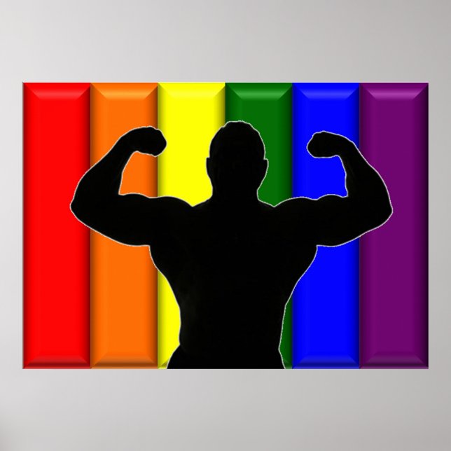 Poster Fierté musculaire gay (Devant)