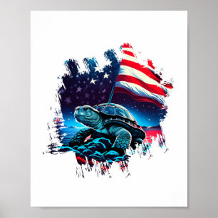 Poster Fierté sexuelle Ace drapeau Tortue de mer subtil L
