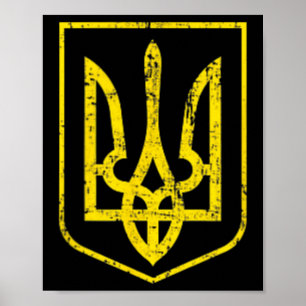 Poster Fierté ukrainienne Drapeau ukrainien Armoiries Rus
