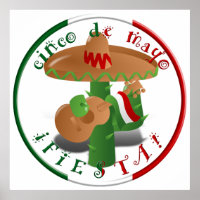 Fiesta Cactus avec guitare et poivrons dansants