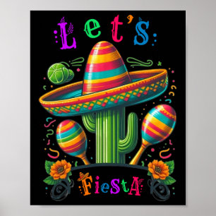 Poster Fiesta Cactus Cinco De Mayo Hommes Femmes Garçons