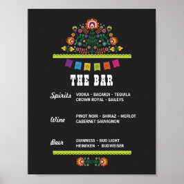 Poster Fiesta Sign The Bar Party Event Wedding shower