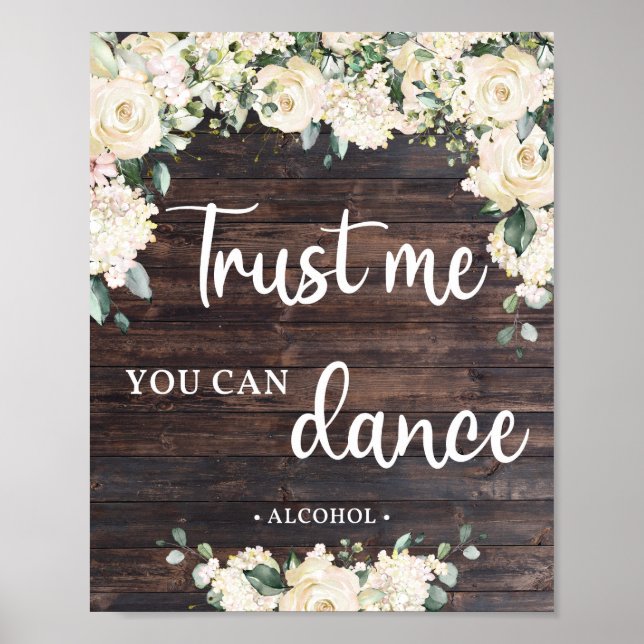 Poster Fiez-vous à moi vous pouvez danser pancarte bois r (Devant)