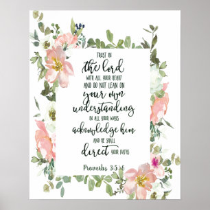 Poster Fiez-vous au Seigneur floral