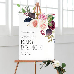 Poster Figes d'aquarelle et Berry Automne Floral Baby Bru