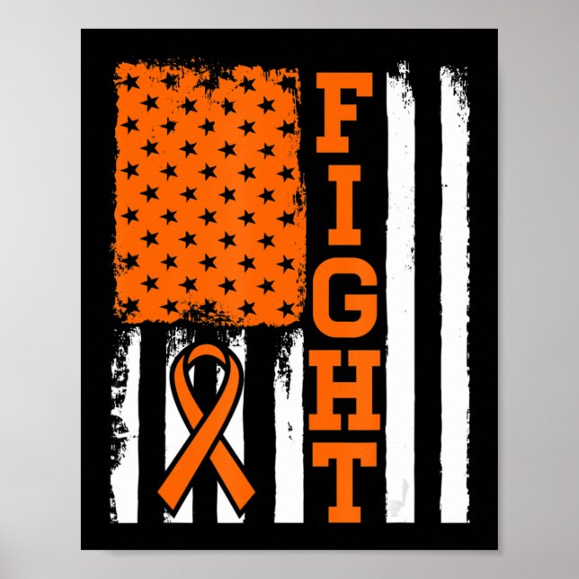 Poster Fight Flag Leukemia Cancer Don Pour Leukemia Fig (Devant)