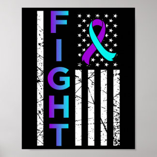 Poster Fight USA Flag Joyeux soutien à la sensibilisation