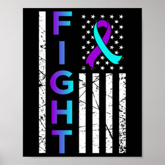 Poster Fight USA Flag Joyeux soutien à la sensibilisation