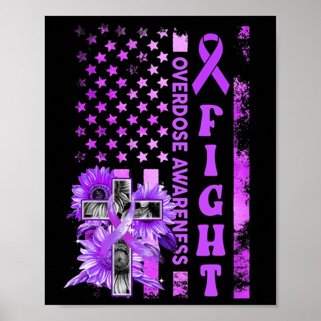 Poster Fight USA Flag Sunflower Christian Overdose Award (Devant)