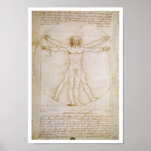 Poster Figure humaine en cercle, illustrant la proportion