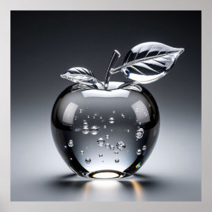 Poster Figurine de pomme en cristal avec design clair