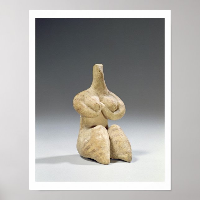 Poster figurine féminine dans le style Halaf, c.4500 av.  (Devant)