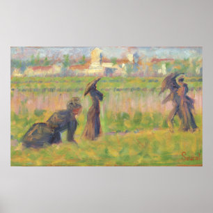 Poster Figurines dans un paysage - Georges Seurat Art