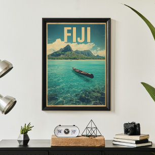 Poster Fiji Waters – Évasion Océanique Rétro Voyage