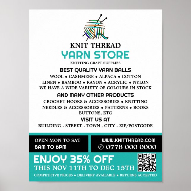 Poster Fil Abstrait, Tricot, Fil (Devant)