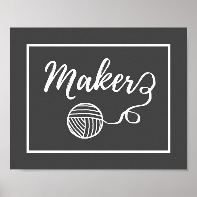 Poster Fil de fabricant + Artisanat Typographie noir (Devant)