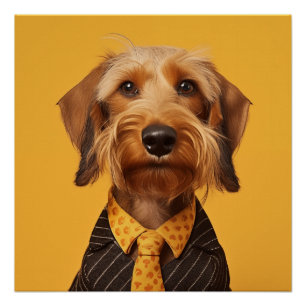 Poster Fil Haired Dachshung Jaune