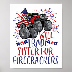Poster Filière commerciale de Firecracker Us Drapeau 4 ju