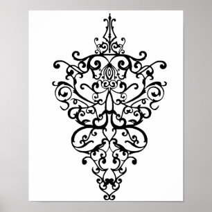 Poster Filigree noir