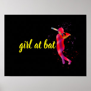 Poster Fille à Bat