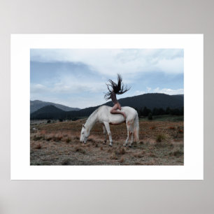 Poster Fille à cheval