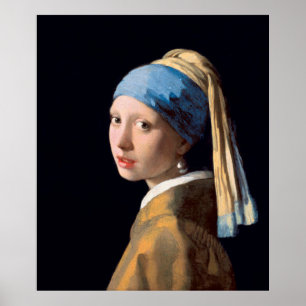 Poster Fille à oreille perle