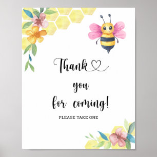 Poster Fille abeille \ Merci d'être venu