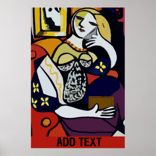 Poster Fille Abstraite sur téléphone portable