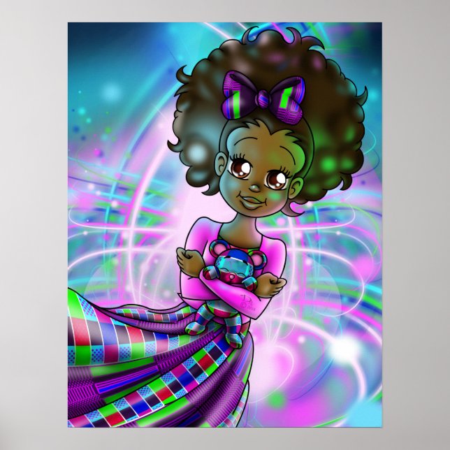 Poster Fille afro-américaine (Devant)