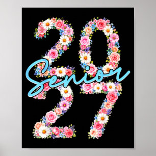 Poster Fille aînée 2027 promotion 2027 florale fleur