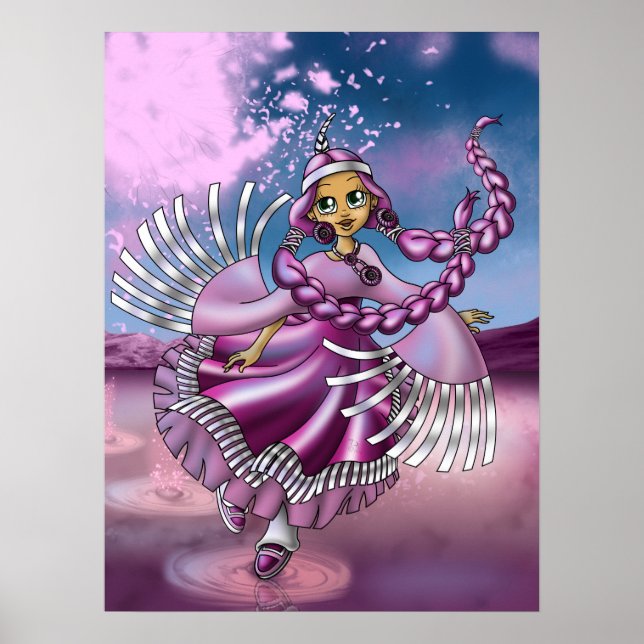 Poster Fille amérindienne (Devant)