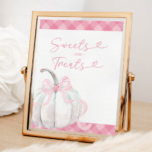 Poster Fille anniversaire citrouille rose preppy douceurs