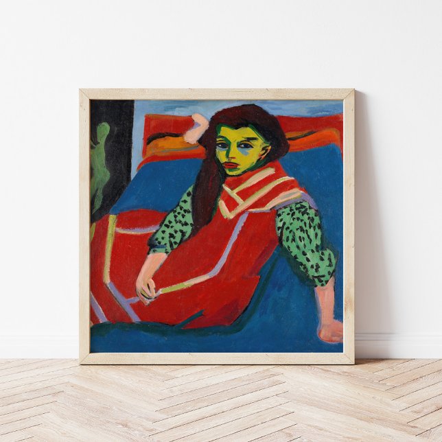 Poster Fille assise | Ernst Ludwig Kirchner (Créateur téléchargé)