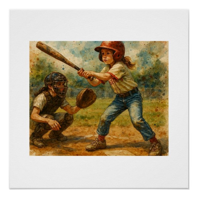 Poster Fille au bâton,  (Devant)