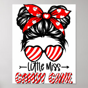 Poster Fille au chignon désordonné avec un bonbon de Noël