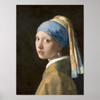 Poster Fille au collier de perles
