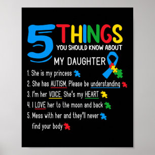 Poster Fille autistique Sensibilisation sur l'autisme Sou