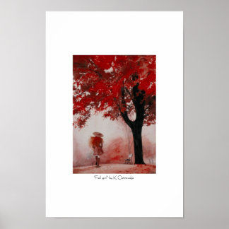Poster fille automne