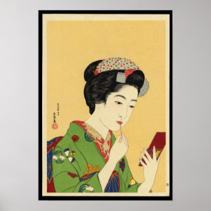 Poster Fille avec bâton à lèvres