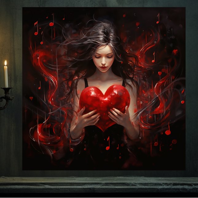 Poster Fille avec coeur (For Illustration Purposes Only.
Actual Size May Vary.)