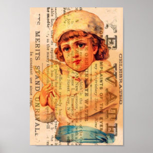 Poster Fille avec Dove Art numérique de publicité
