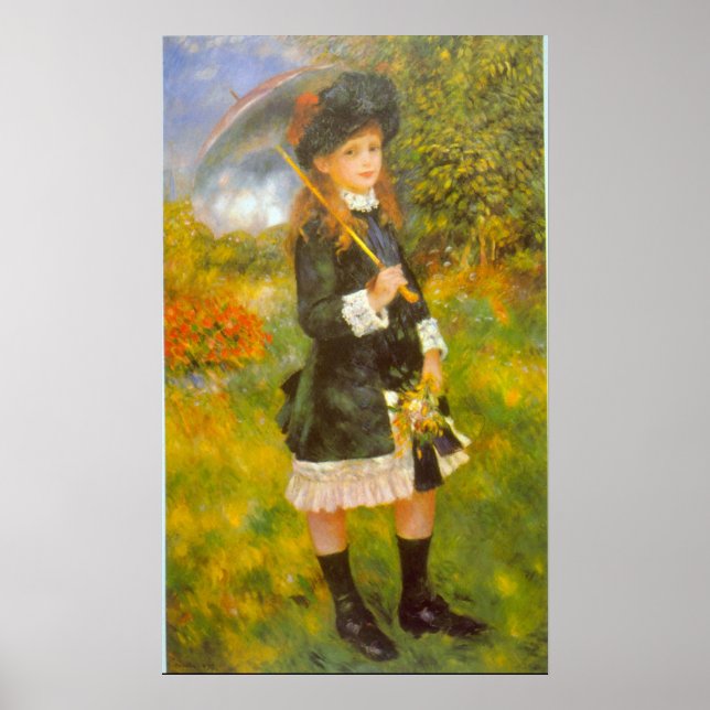 Poster Fille avec parasol par Pierre Renoir (Devant)