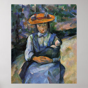 Poster Fille avec poupée - Paul Cezanne - c1902
